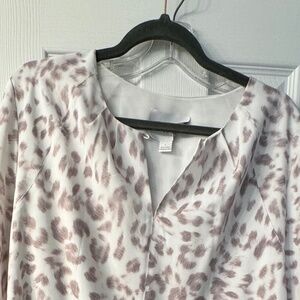 Anthropologie tan and white leopard long sleeve Mini dress